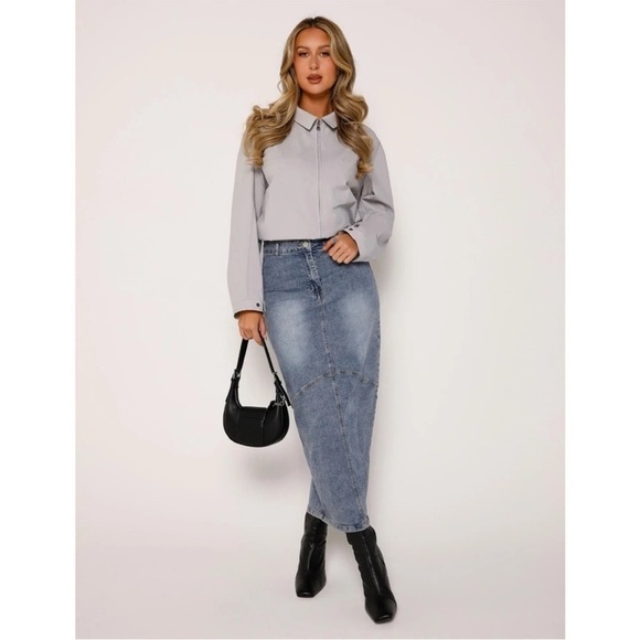 NEW! Tigermist- Gray Zip Up Mid Length Lincoln Bomber Lightweight Jacket NWT - Picture 7 of 7